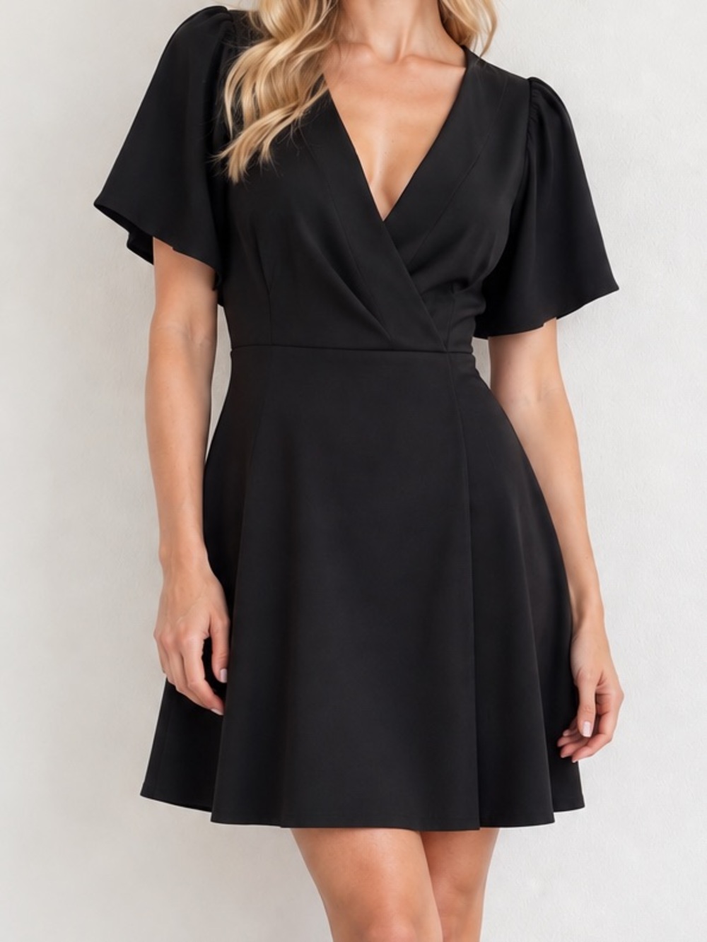 Madewell Black Flutter Sleeve Mini Dress 4
